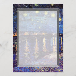 convite em branco, van Gogh noite estrelada