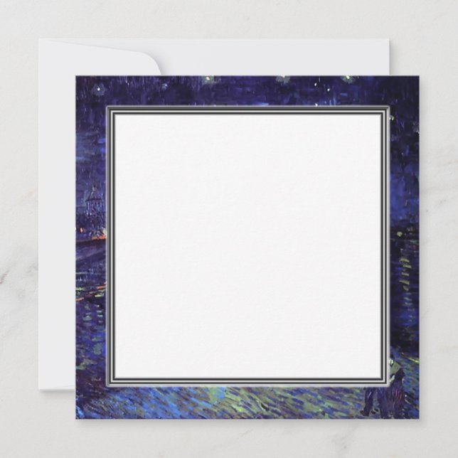 convite em branco, van Gogh noite estrelada (Frente)