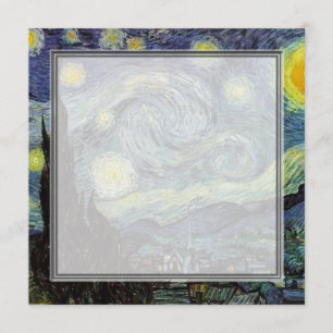 convite em branco, van Gogh noite estrelada