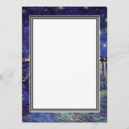 convite em branco, van Gogh noite estrelada