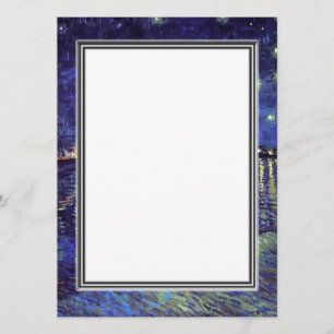 convite em branco, van Gogh noite estrelada