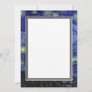 convite em branco, van Gogh noite estrelada