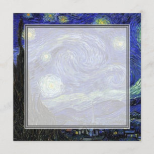 convite em branco, van Gogh noite estrelada