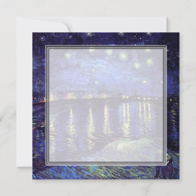 convite em branco, van Gogh noite estrelada (Frente)