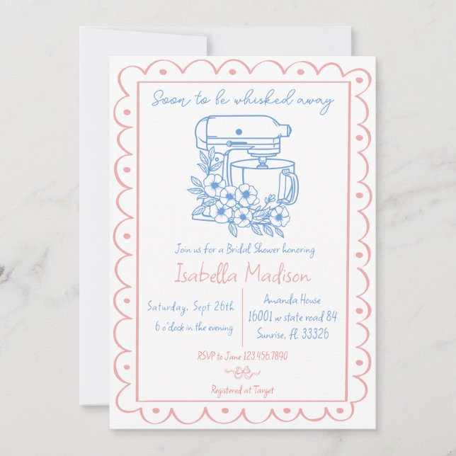 Convite Em breve, ser sacudido fora do Chá de panela desen (Frente)