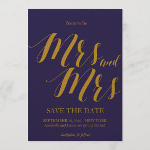 Convite Em breve Sra e Sra Lésbicas Salve a data