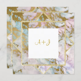 CONVITE EM CAMADA DE CAMADA DOURADA ESTRELA AZUL m