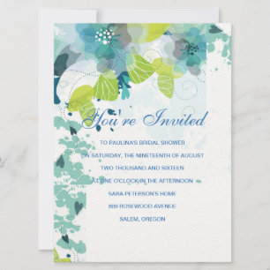Convite em Cascata Floral Azul