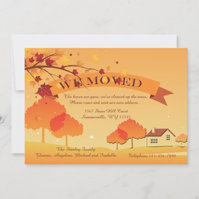 Convite Em chamas com as cores do outono que movem o (Frente)