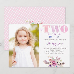 Convite Em Duas Fotos Do segundo aniversário Da Boêmia S