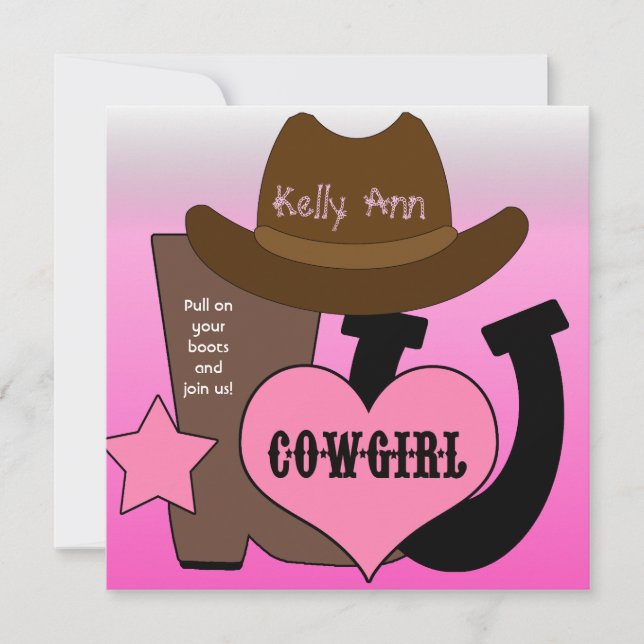 Convite em ferradura afortunado do aniversário da (Frente)