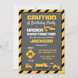 Convite Em Festa de aniversário de construção