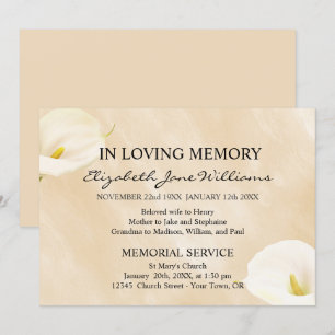 Convite Em Memória Amorosa Funeral Lírios Aquarela