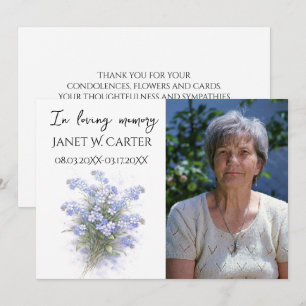 Convite Em memória carinhosa Floral Funeral Forget Me Not