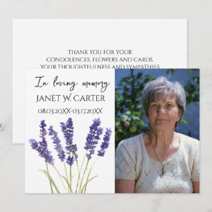 Convite Em Memória Carinhosa Lavanda Roxa Floral Funeral