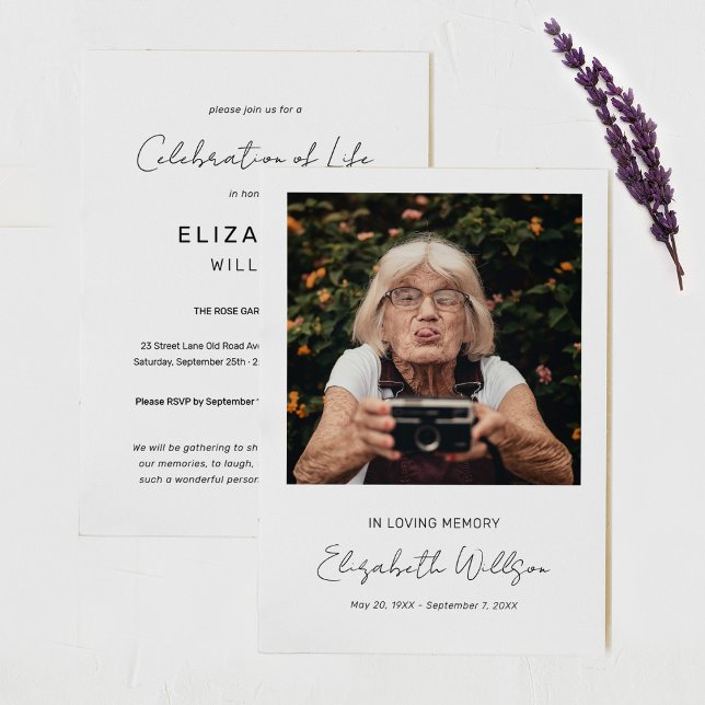 Convite Em memória de amor | Foto Memorial Funeral (Criador carregado)