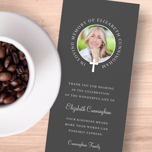 Convite Em memória de amor | Foto personalizada e cruz (Criador carregado)