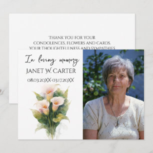 Convite Em Memória de Amor Lírio Floral Funeral