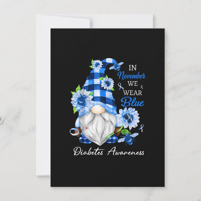 Convite Em Novembro Usamos Azul Gnome Conscientização sobr (Frente)