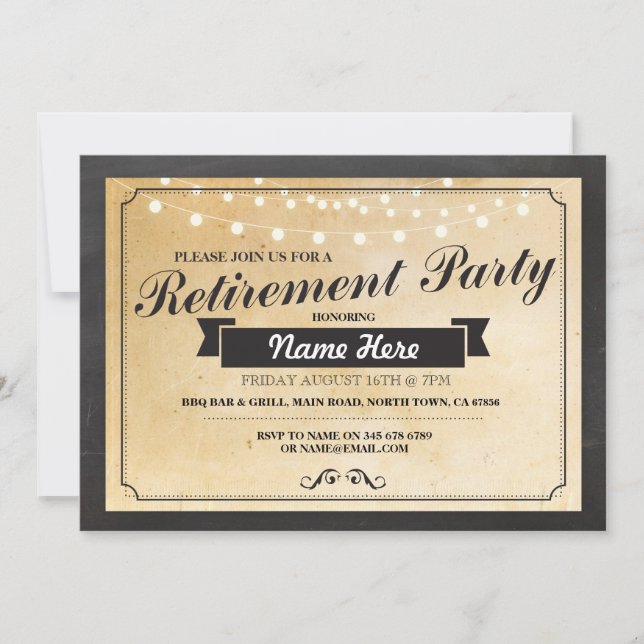 Convite em Papel Retirado da Vintage Party (Frente)