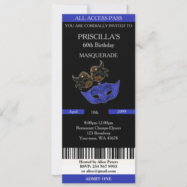 Convite Em qualquer idade, 60º, Convidar a Mulher de Anive (Frente)