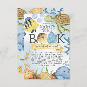 Convite Em Sea Books for Baby Request Card Insert (Livros