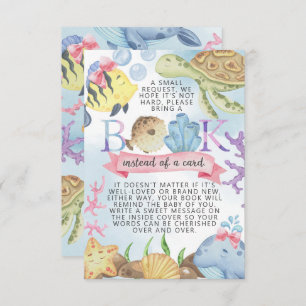 Convite Em Sea Books for Baby Request Card Insert (Livros