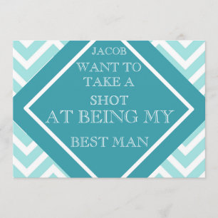 Convite Em ser meu teste padrão de ziguezague azul do