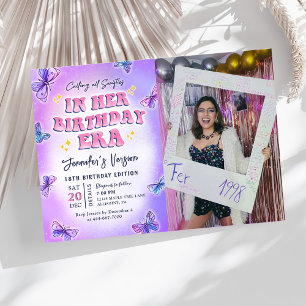 Convite Em Sua Foto De Festa de aniversário Da Era De Aniv