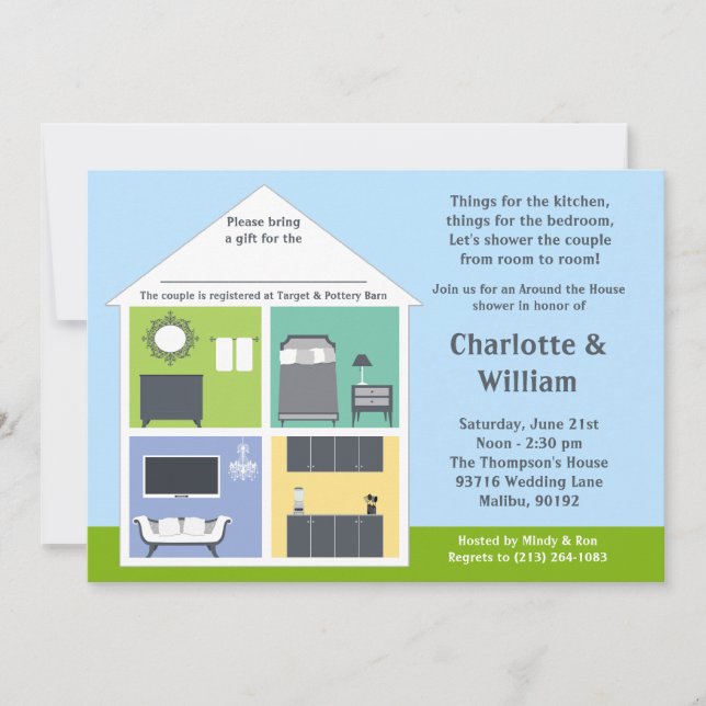 Convite Em torno do chá de panela do chá da casa (Frente)