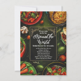 Convite Em torno do Janto de almoço do Chá de panela Mundi