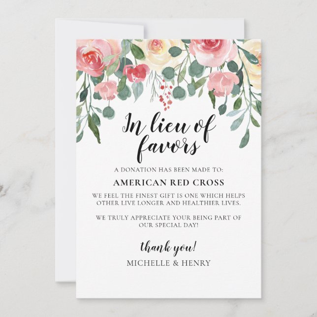 Convite Em Vez de Favorecer Sinal de Dádiva de Casamento (Frente)