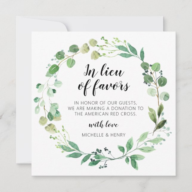 Convite Em Vez de Favorecer Sinal de Dádiva de Casamento (Frente)