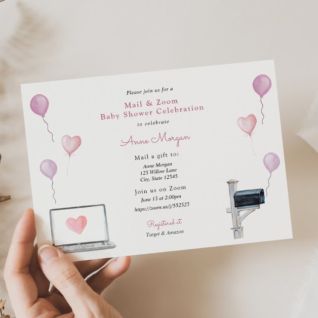 Convite Email de chá de fraldas e Celebração de Chá de fra (Criador carregado)