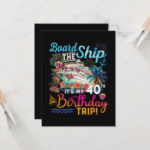 Convite Embarque No Navio É Minha Viagem De 40º Aniversári