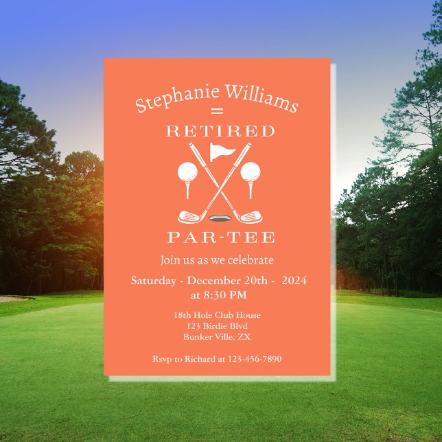 Convite Emblagens de Golfe para Retirada de Mulheres Rosa  (Criador carregado)