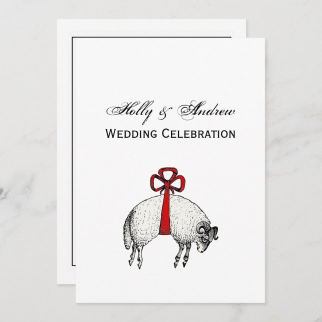 Convite Emblem de repouso de ovelhas com velo heráldico (Frente/Verso)