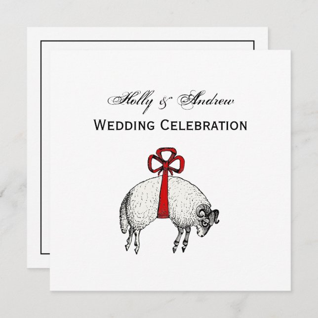 Convite Emblem de repouso de ovelhas com velo heráldico (Frente/Verso)