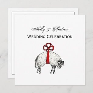 Convite Emblem de repouso de ovelhas com velo heráldico