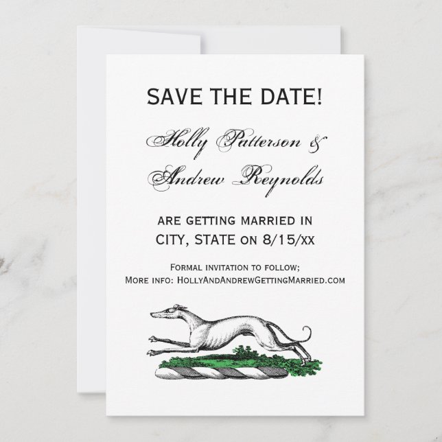 Convite Emblem de Tremor Greyhound com Crest Heráldica (Frente)