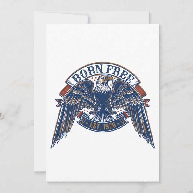 Convite Emblema de Águia com Faixa Born Free, Águia Majest (Frente)