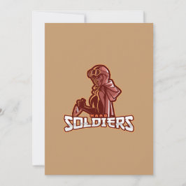 Convite Emblema de Jogo Militar | Logotipo de Guerreiro He