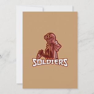 Convite Emblema de Jogo Militar Logotipo de Guerreiro He