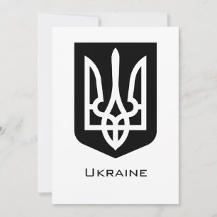 Convite Emblema Gráfico Contemporâneo Tryzub da Ucrânia