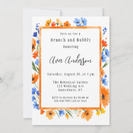 Convite Embrião de Summer Wildflower Brunch e Bubble