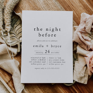 Convite EMELIA Rustic Na Noite Antes Do Janto De Ensaio