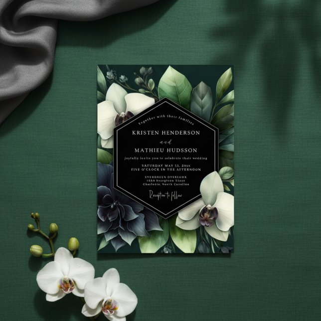Convite Emerald Botanical Enchantment Wedding (Criador carregado)
