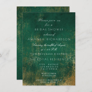 Convite Emerald Deep Green - Bridal Dourada Grungente