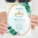 Convite Emerald e Hunter Green Rosas Quinceanera<br><div class="desc">Emerald e Hunter Green Rosas Quinceanera Convite Mis Quince Anos,  15 Birthday</div>