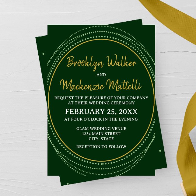 Convite Emerald Elegance Wedding Invitation (Criador carregado)